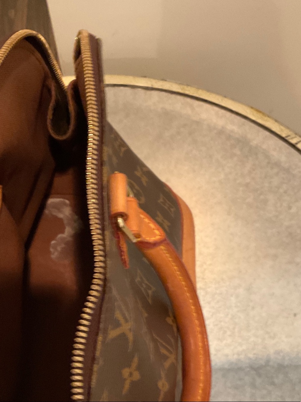 Louis Vuitton Monogram Alma PM Satchel - Brown with Tan Trim - Picture 8 of 10